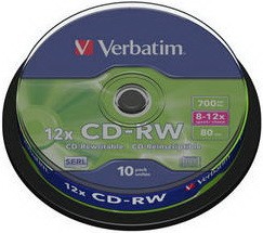 Диск CD Verbatim 700Mb 12x Cake box 10шт (43480) Diawest