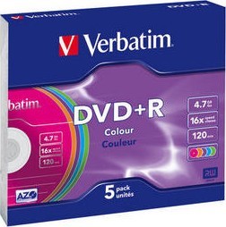 Диск Verbatim DVD+R 4,7GB 16x Slim Case 5шт (43556) Diawest