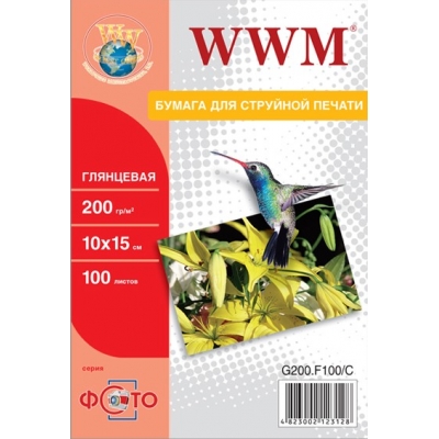 Бумага для принтера/копира WWM 10x15 (G200.F100/G200.F100/C) Diawest