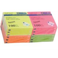 Папір для нотаток Buromax with adhesive layer 76х76мм, 12*100sheets, NEON colors (BM.2312-98) Diawest