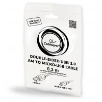 Дата кабель USB 2.0 Micro 5P to AM 0.3m Cablexpert (CC-mUSB2D-0.3M) Diawest