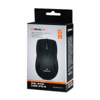 мышь REAL-EL RM-250 USB+PS/2, black Diawest