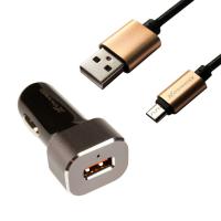 Зарядний пристрій Grand-X 12-24V, Quick Charge QС3.0, + cable USB -> Micro U (CH27BM) Diawest