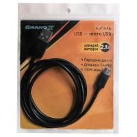 Кабель/переходник Grand-X USB - Micro USB, Cu, 2.1A, Black, 1m (PM01S) Diawest