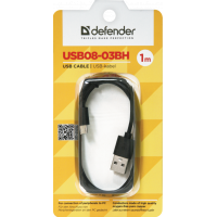 Дата кабель USB08-03BH USB - Micro USB, black, 1m Defender (87476) Diawest