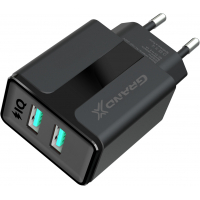 Зарядний пристрій Grand-X 5V 2,4A USB Black (CH-15B) Diawest