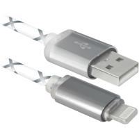 Кабель/перехідник Defender ACH03-03LT USB - Lightning, GrayLED backlight, 1m (87550) Diawest