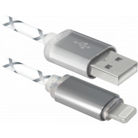 Кабель/перехідник Defender ACH03-03LT USB - Lightning, GrayLED backlight, 1m (87550) Diawest