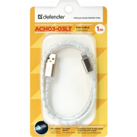 Кабель/перехідник Defender ACH03-03LT USB - Lightning, GrayLED backlight, 1m (87550) Diawest