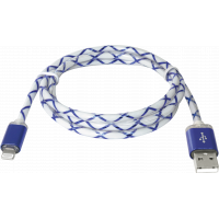 Кабель/перехідник Defender ACH03-03LT USB - Lightning, BlueLED backlight, 1m (87551) Diawest