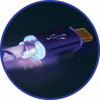 Кабель/перехідник Defender ACH03-03LT USB - Lightning, BlueLED backlight, 1m (87551) Diawest