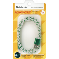 Дата кабель USB 2.0 AM to Lightning 1.0m ACH03-03LT GreenLED backlight Defender (87553) Diawest