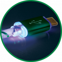 Дата кабель USB 2.0 AM to Lightning 1.0m ACH03-03LT GreenLED backlight Defender (87553) Diawest