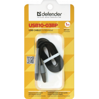 Кабель/перехідник Defender USB10-03BP USB - Micro USB/Lightning, black, 1m (87488) Diawest