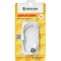 Кабель/переходник Defender USB08-03BH USB - Micro USB, white, 1m (87477) Diawest