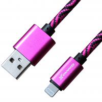 Дата кабель USB 2.0 AM to Lightning 1.0m Rose/Black Grand-X (FL05RSB) Diawest