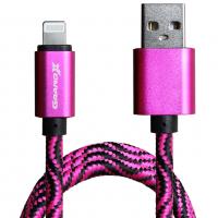 Дата кабель USB 2.0 AM to Lightning 1.0m Rose/Black Grand-X (FL05RSB) Diawest