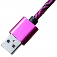 Дата кабель USB 2.0 AM to Lightning 1.0m Rose/Black Grand-X (FL05RSB) Diawest