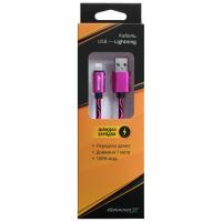 Дата кабель USB 2.0 AM to Lightning 1.0m Rose/Black Grand-X (FL05RSB) Diawest