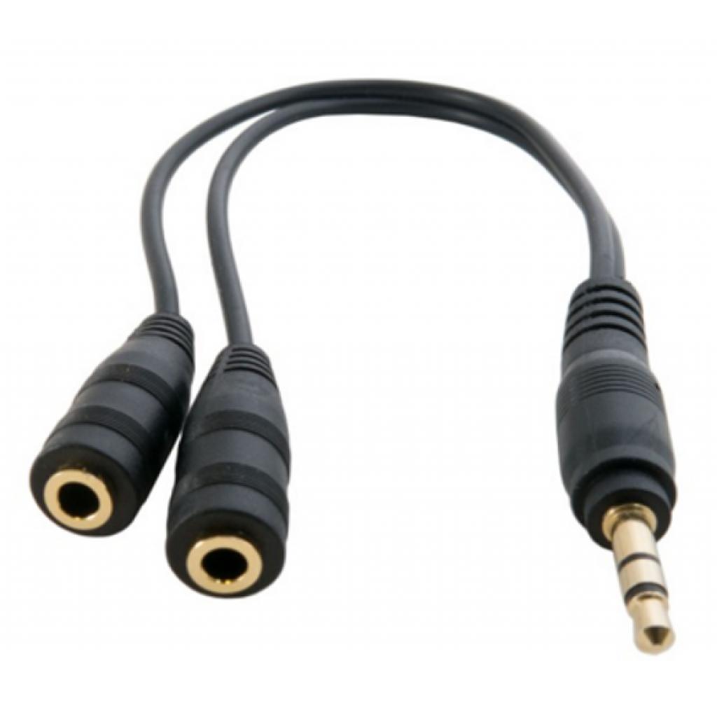 Кабель мультимедийный mini Jack 3.5mm M to 2xmini Jack 3.5mm F 0.2m EXTRADIGITAL (KBA1680) Diawest