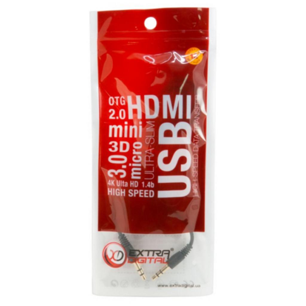 Кабель мультимедийный mini Jack 3.5mm M to 2xmini Jack 3.5mm F 0.2m EXTRADIGITAL (KBA1680) Diawest