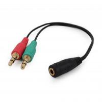 Кабель мультимедийный Jack 3.5mm female 4-pin to 2x Jack 3.5mm male 0.2m Cablexpert (CCA-418) Diawest