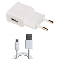 Зарядний пристрій Grand-X 1*USB, 1A, White, + cable USB -> Micro USB, Cu, 2.1А, 1m (CH-765UMW) Diawest