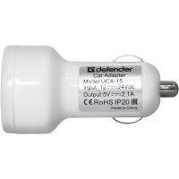 Зарядний пристрій Defender UCA-15, 2*USB, 5V/2.1A, White (83562) Diawest