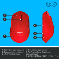 Мишка Logitech M330 Silent plus Red (910-004911) Diawest