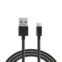 Дата кабель USB 2.0 AM to Type-C 1m stainless steel black Vinga (VCPDCTCSSJ1BK) Diawest