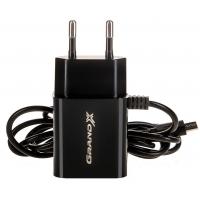 Зарядний пристрій Grand-X 5V 3,1A 2USB + micro USB Black с защитой от перегрузки (CH-65B) Diawest