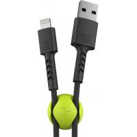 Дата кабель USB 2.0 AM to Lightning 1.0m Soft black Pixus (4897058530933) Diawest