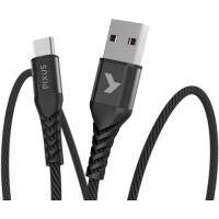Дата кабель USB 2.0 AM to Type-C 1.0m Flex Black Pixus (4897058530902) Diawest