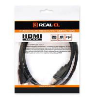 Кабель мультимедійний HDMI to HDMI 4.0m black REAL-EL (EL123500019) Diawest