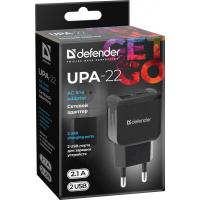 Зарядное устройство Defender UPA-22 black, 2xUSB, 2.1A (83579) Diawest