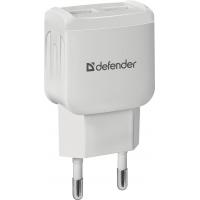 Зарядний пристрій Defender EPA-13 white, 2xUSB, 5V / 2.1A (83841) Diawest