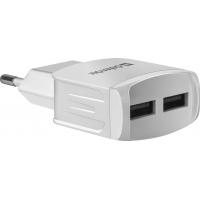 Зарядний пристрій Defender UPA-22 white, 2xUSB, 2.1A (83580) Diawest