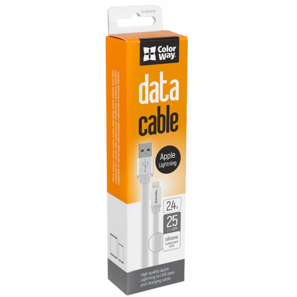 Дата кабель USB 2.0 AM to Lightning 0.25m white Colorway (CW-CBUM-LM25W) Diawest