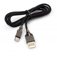 Дата кабель USB 2.0 AM to Type-C 1.0m 2-sides usb nylon black Vinga (VCPDCTC2SNB1BK) Diawest