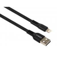 Дата кабель USB 2.0 AM to Lightning 1.0m flat art TPE back Vinga (VCPDCLFTPE1BK) Diawest