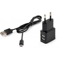 Зарядний пристрій Vinga 2 Port USB Wall Charger 2.1A + microUSB cable (VCPWCH2USB2ACMBK) Diawest