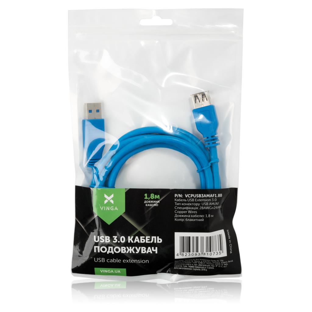 Дата кабель USB 3.0 AM/AF 1.8m Vinga (VCPUSB3AMAF1.8B) Diawest