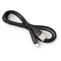 Дата кабель USB 2.0 AM to Lightning 1.0m cylindric nylon back Vinga (VCPDCLCANB1BK) Diawest