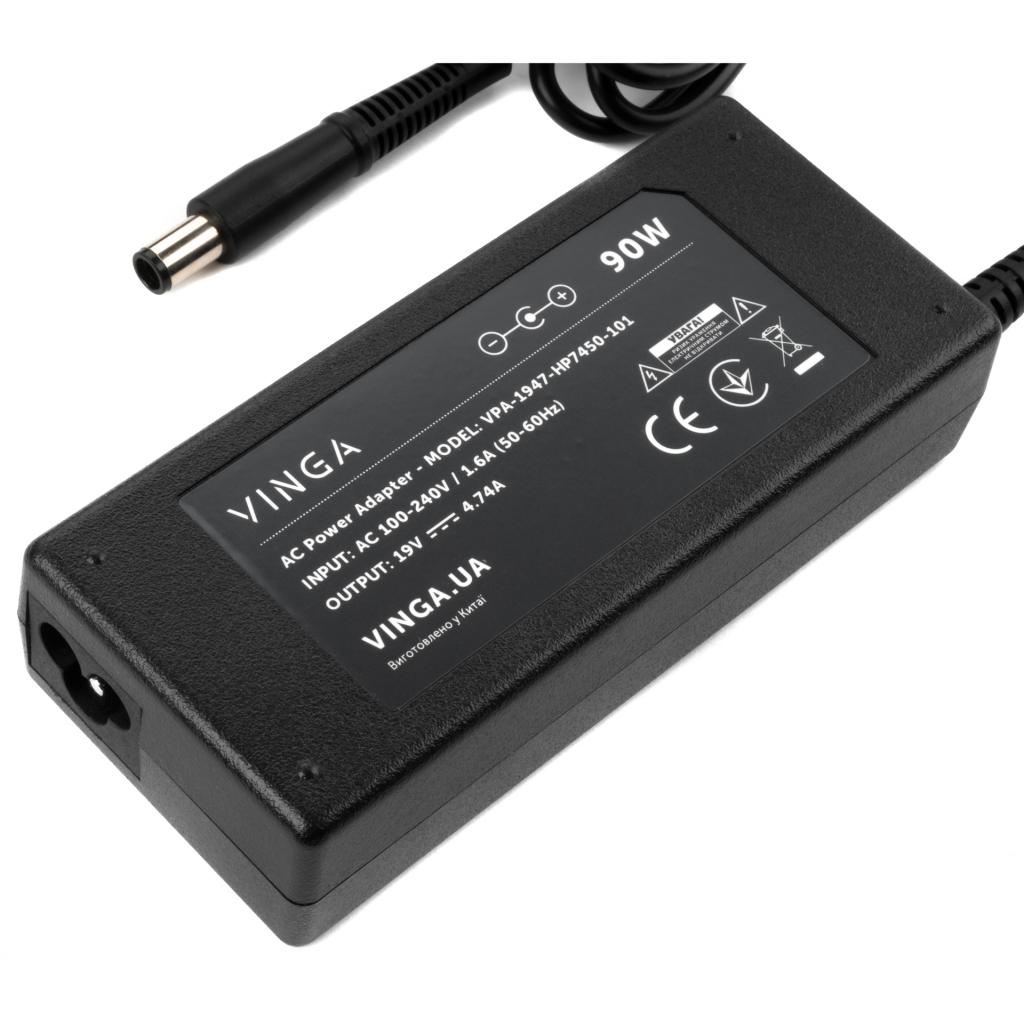 Блок питания к ноутбуку Vinga HP 90W 19V 4.74A разъем 7.4*5.0 (VPA-1947-HP7450-101) Diawest