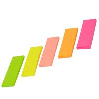Стикер-закладка BUROMAX Plastic bookmarks 45x15mm, 5*30шт, rectangles, neon colors (BM.2331-98) Diawest