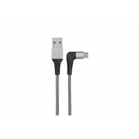 Дата кабель USB 2.0 AM to Micro 5P 1.0m right angle round fabric 2E (2E-CCMTR-1MGR) Diawest