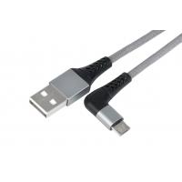 Дата кабель USB 2.0 AM to Micro 5P 1.0m right angle round fabric 2E (2E-CCMTR-1MGR) Diawest