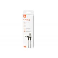 Дата кабель USB 2.0 AM to Micro 5P 1.0m right angle round fabric 2E (2E-CCMTR-1MGR) Diawest