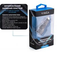 Зарядний пристрій Vinga QC3 Quick Dual USB Car Charger aluminium 18W Max (VCCQAABK) Diawest