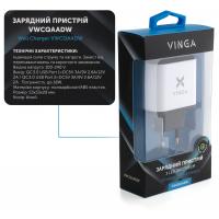 Зарядний пристрій Vinga 2 Port QC3.0 Display Wall Charger (VWCQAADW) Diawest